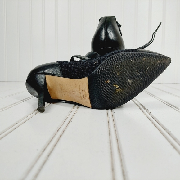 Isabel Marant Black Leather Ankle Wide Buckle Strap Pointy Toe High Heels D756 - Picture 11 of 13